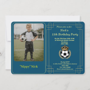 Carte d'invitation d'anniversaire de football pour