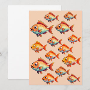 Carte d'invitation d'anniversaire de pêche
