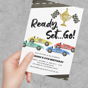 Carte d'invitation d'anniversaire de voiture de co