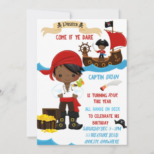 Carte d'invitation d'anniversaire des marins