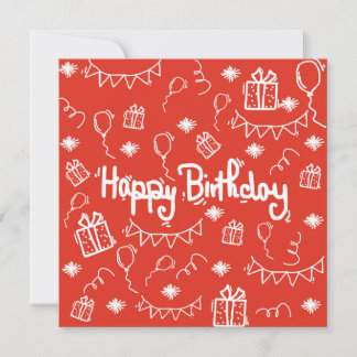 carte d'invitation d'anniversaire dessinée à la ma