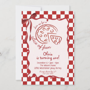 Carte d'invitation d'anniversaire fille Slice of F