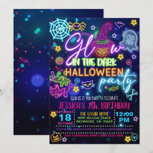 Carte d'invitation d'anniversaire Halloween qui br