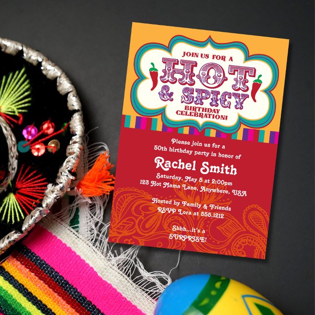 Carte d'invitation d'anniversaire Hot & Épicée (Créateur téléchargé)