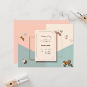 Carte d'invitation d'anniversaire minimaliste Post