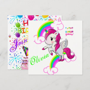 Carte d'invitation d'anniversaire Poney
