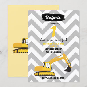 Carte d'invitation d'anniversaire pour camion de c