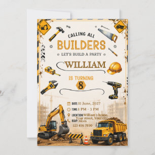 Carte d'invitation d'anniversaire pour camion de c