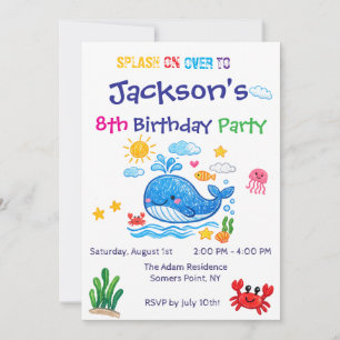 Carte d'invitation d'anniversaire pour enfants thè