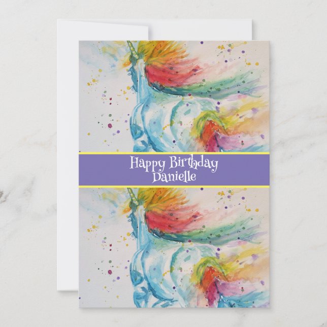 Carte d'invitation d'anniversaire pour filles avec (Devant)