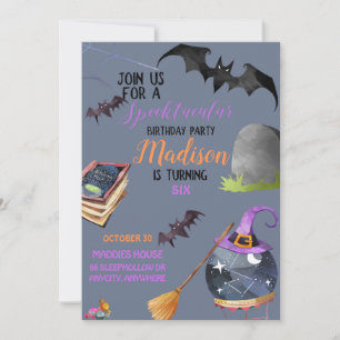 Carte d'invitation d'anniversaire Spooktacular
