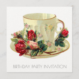 CARTE D'INVITATION D'ANNIVERSAIRE VICTORIENNE vint
