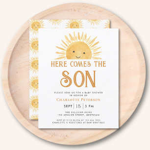 Carte d'invitation de Baby Shower Budget Voici ven