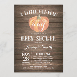 Carte d'invitation de Baby shower d'automne Rustic