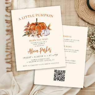 Carte d'invitation de baby shower pour citrouille
