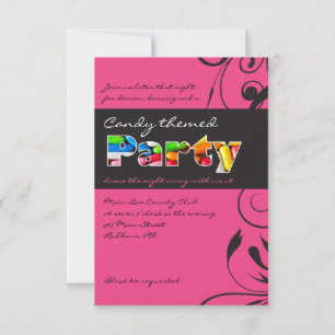 Carte d'invitation de Bat Mitzvah PINK CANDY
