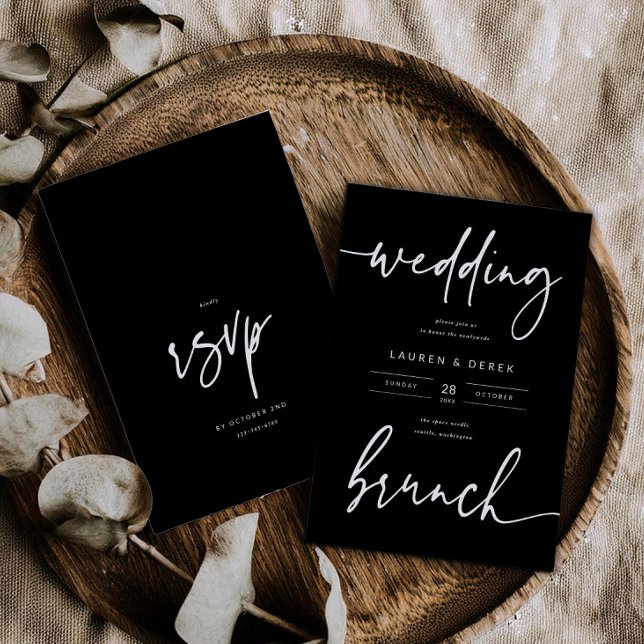 Carte d'invitation de brunch de mariage audacieuse (Créateur téléchargé)