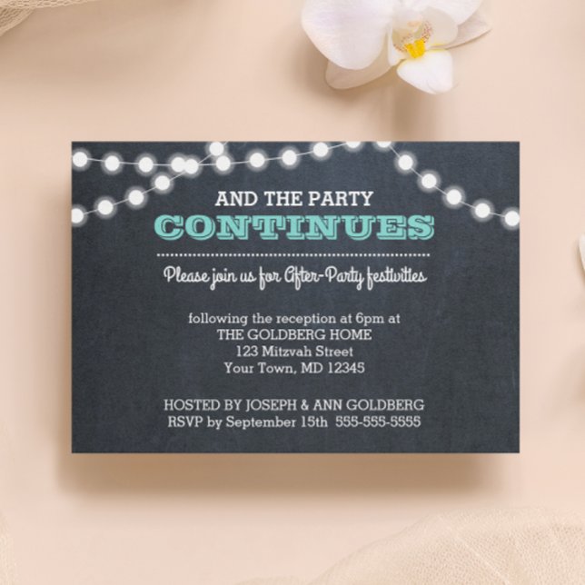 Carte d'invitation de fête après-party avec tablea (Créateur téléchargé)