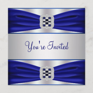 Carte d'invitation de fête cobalt bleu pour toutes