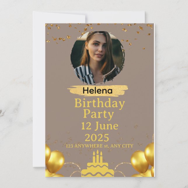Carte d'invitation de fête d'anniversaire | person (Devant)