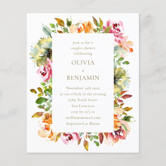 Carte d'invitation de fête de couple à budget Rust (Devant)