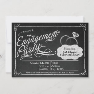 Carte d'invitation de fête de fiançailles à la cra