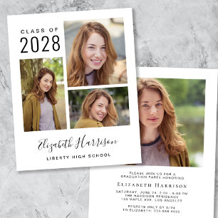 Carte d'invitation de fête de fin d'études photo à