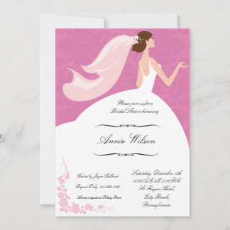Carte d'invitation de Fête de la mariée dans le