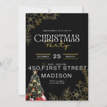 carte d'invitation de fête de noël