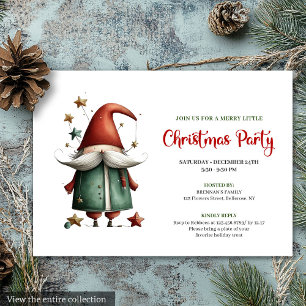 Carte d'invitation de fête de Noël rouge vert exce