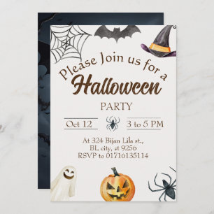 Carte d'invitation de fête d'Halloween