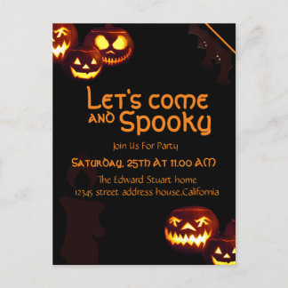 Carte d'invitation de fête d'Halloween avec bougie