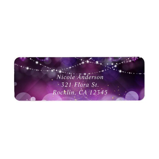 Carte d'invitation de fête glamour avec lumières s (Devant)