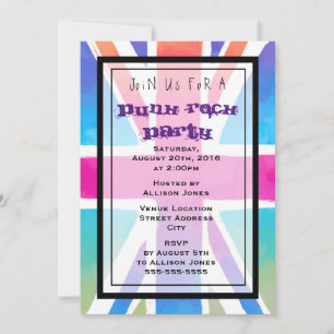 Carte d'invitation de fête punk rock Union Jack