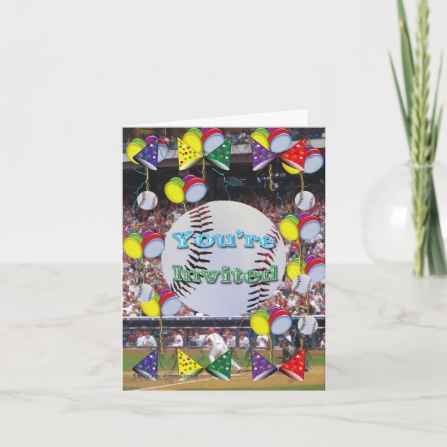 Carte d'invitation de la fête de baseball (Devant)