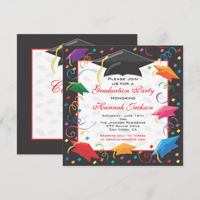Carte d'invitation de la fête de la remise des dip (Devant / Derrière)