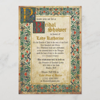 Carte d'invitation de la nuptiale Manuscript médié