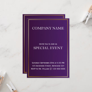 Carte d'invitation de la partie commerciale pourpr