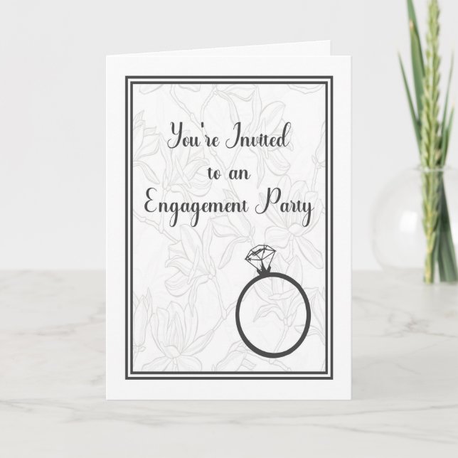 Carte d'invitation de la partie d'engagement Bague (Devant)