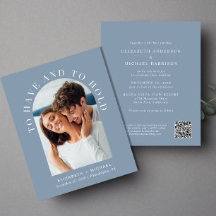 Carte d'invitation de mariage à code QR photo Budg