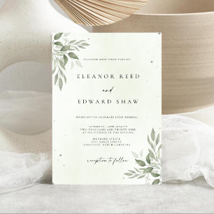 Carte d'invitation de mariage à la verdure sage mo