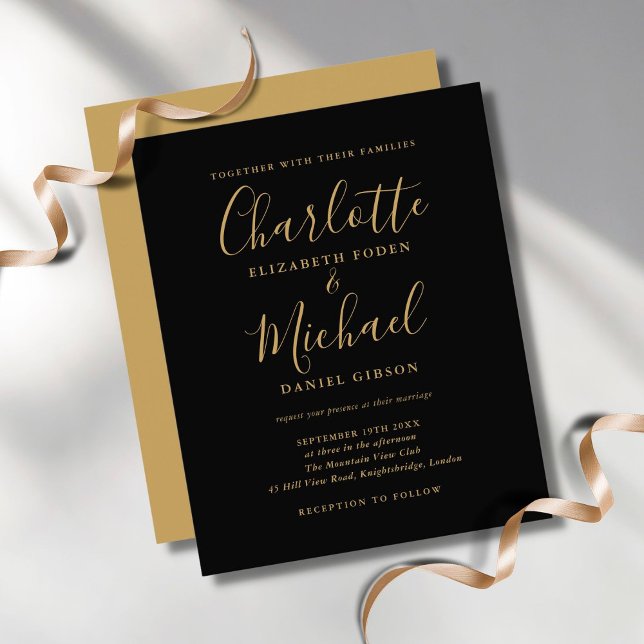 Carte d'invitation de mariage à l'écriture Budget  (Créateur téléchargé)