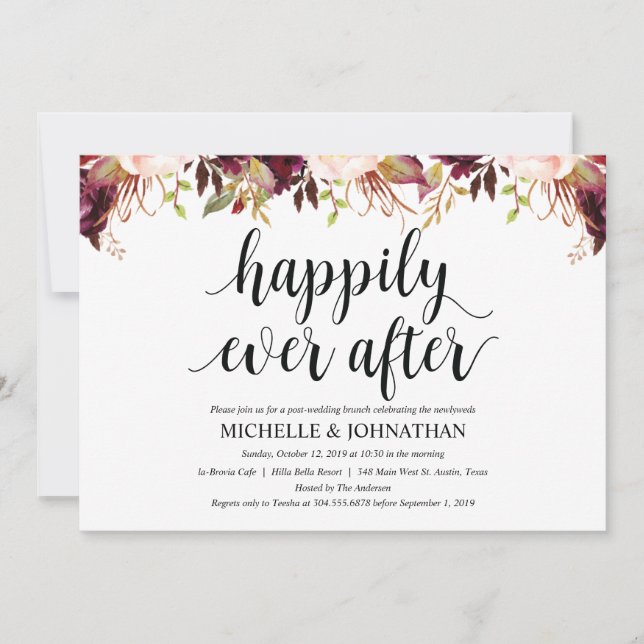 Carte d'invitation de mariage après la cérémonie R (Devant)