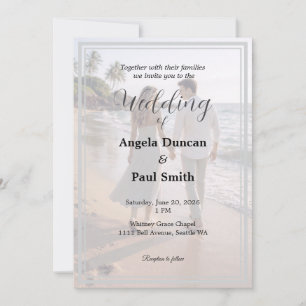 Carte d'invitation de mariage avec fond de photo m