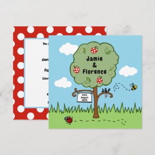 Carte d'invitation de mariage avec un arbre de cél