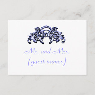 CARTE D'INVITATION DE MARIAGE BLEUE ÉLÉGANTE