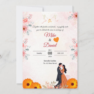 Carte d'invitation de mariage classique 
