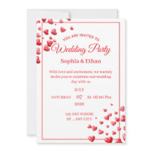 Carte d'invitation de mariage cœur rose personnali