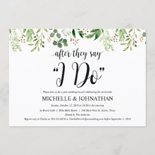 Carte d'invitation de Mariage de Brunch Green Post
