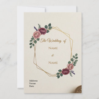 Carte d'invitation de mariage élégante